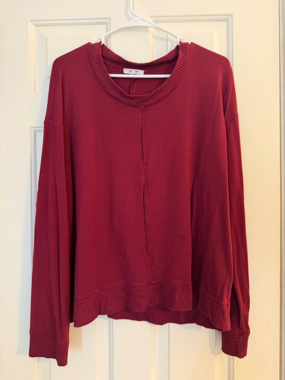 Splendid Burgundy Red Relaxed Crewneck Sweatshirt